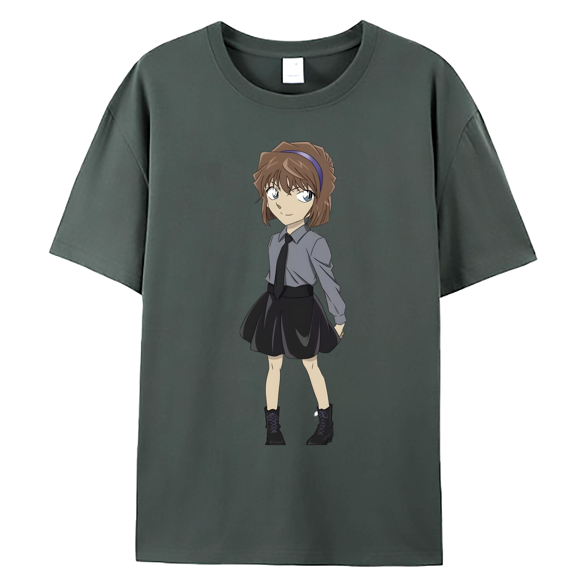 （画像用） 名探偵コナン 灰原 哀 はいばら あい Detective Conan Anita Hailey、Vi Graythorn Haibara Ai 綿100％ メンズ半袖Tシャツ｜肌触りやわらか＆通気性